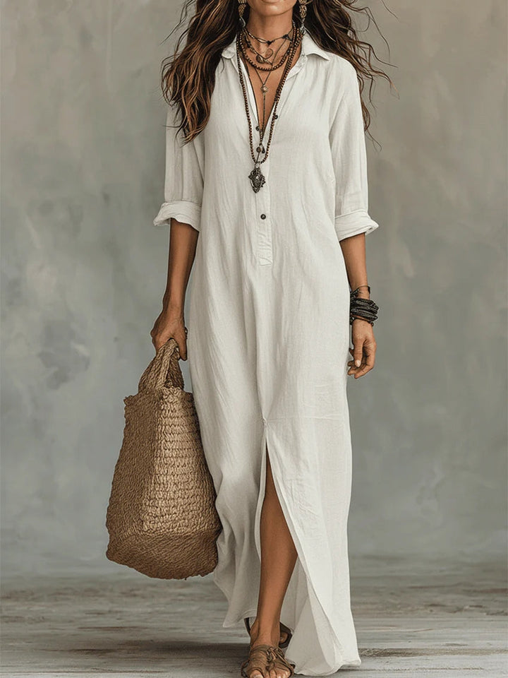 Margot | Elegant Maxi Button Dress