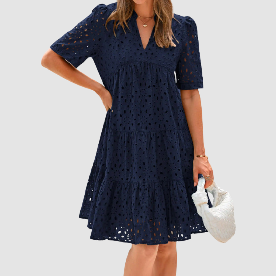 Cecily | Broderie Anglaise Tiered Midi Dress