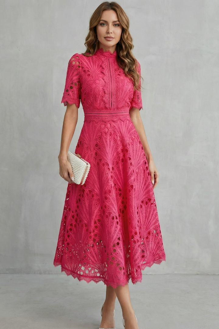 Rosalind | Cutwork Lace Midi Dress