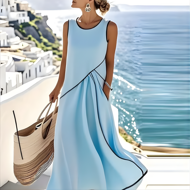 Marina | Contrast Trim Maxi Dress