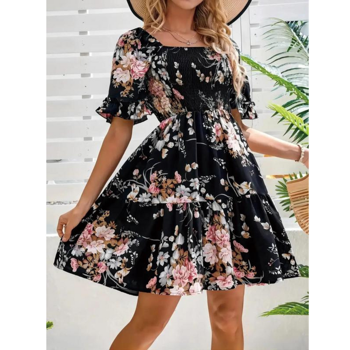 Emily | Boho Chic Floral Smocked Dress