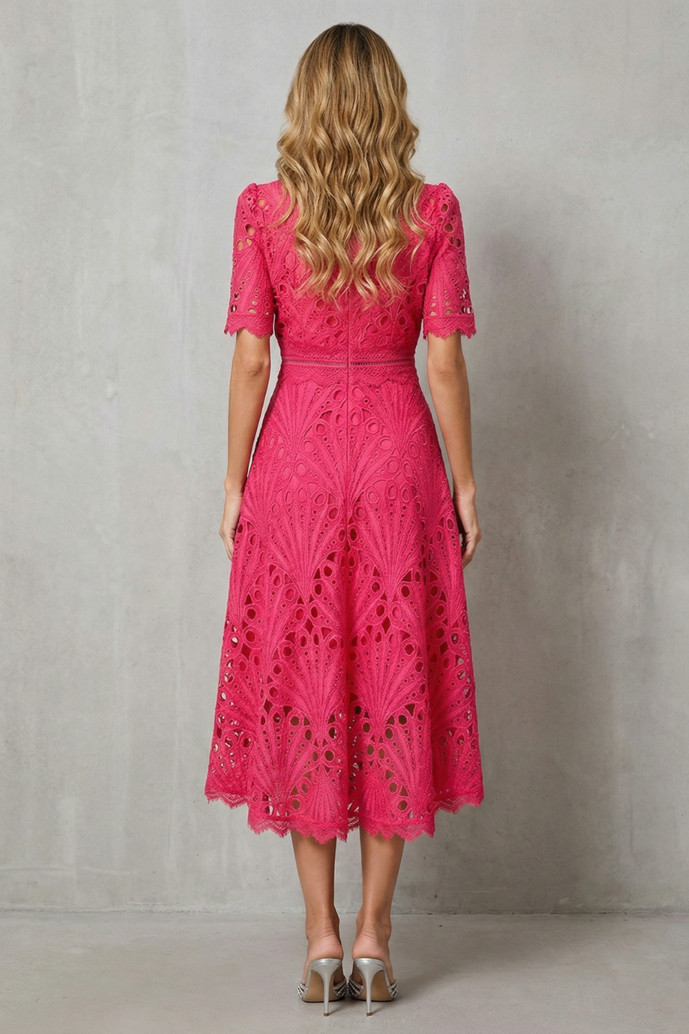 Rosalind | Cutwork Lace Midi Dress