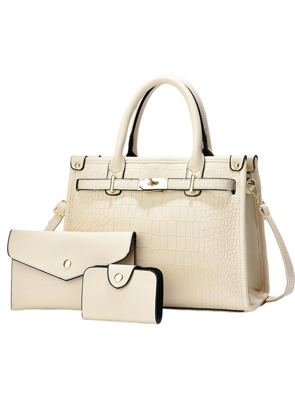 ALENOR™ – Crocodile Embossed Large Capacity Crossbody Handbag Set