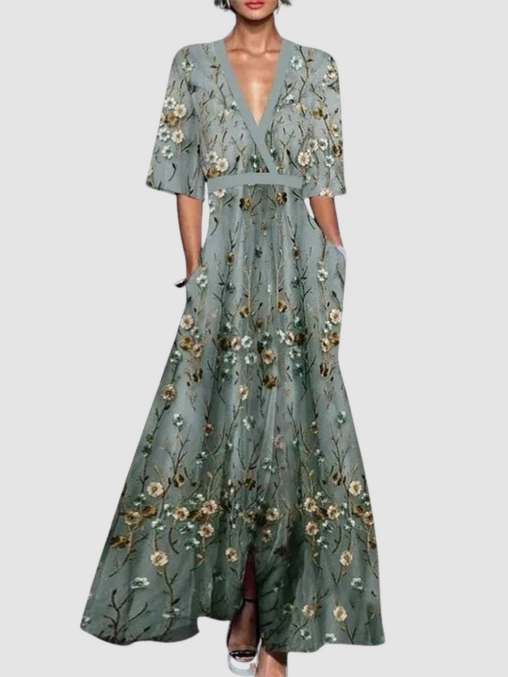 Celeste | Botanical Wrap Maxi Dress
