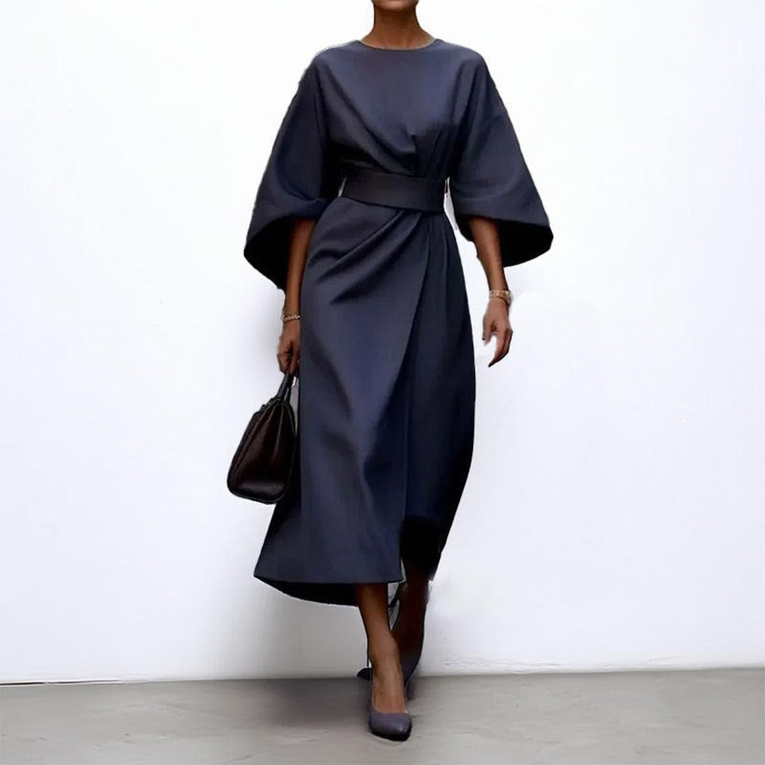 Helena | Elegant Belted Midi Dress