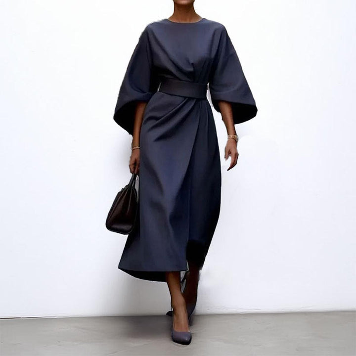 Helena | Elegant Belted Midi Dress