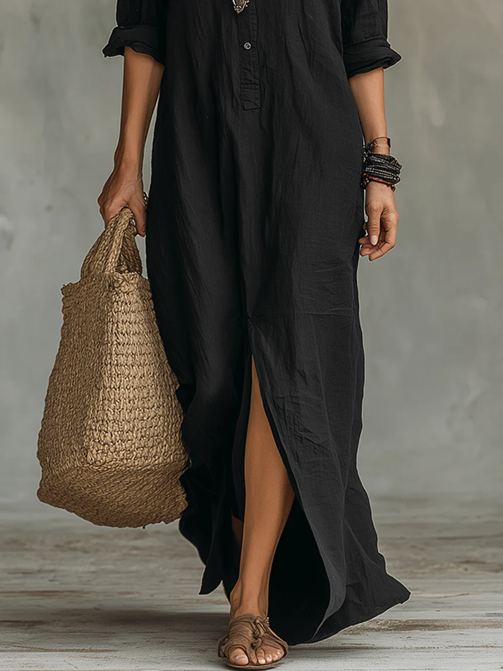 Margot | Elegant Maxi Button Dress