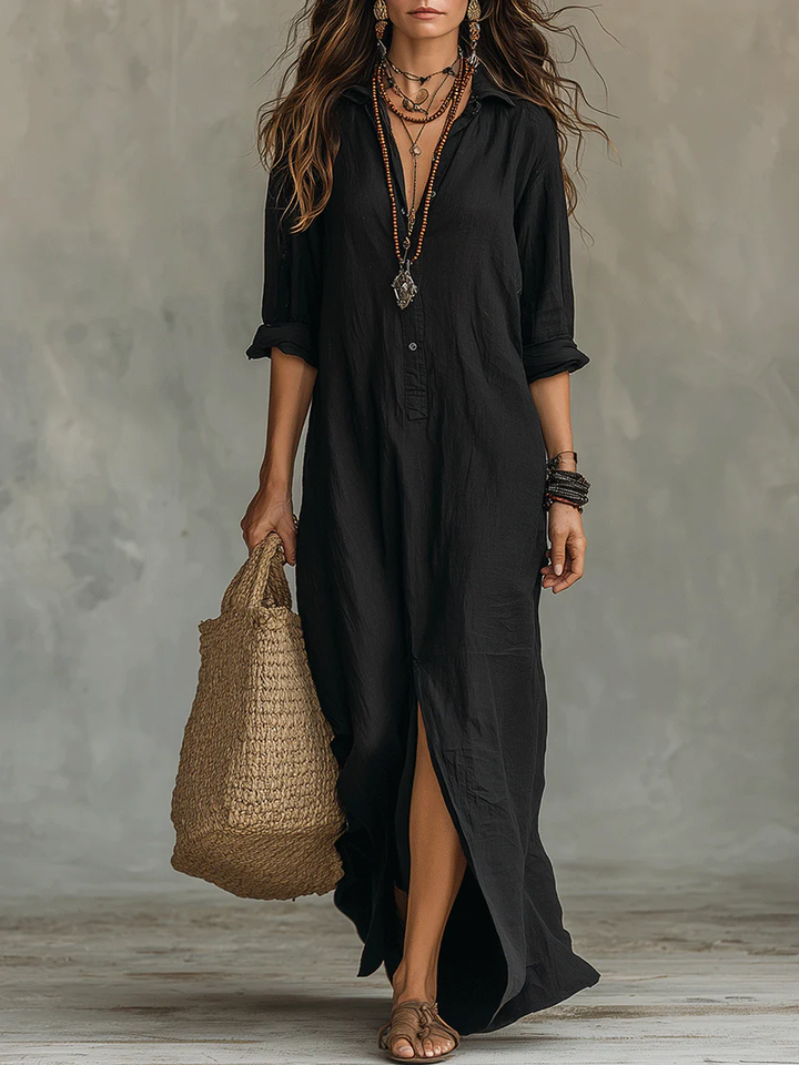 Margot | Elegant Maxi Button Dress