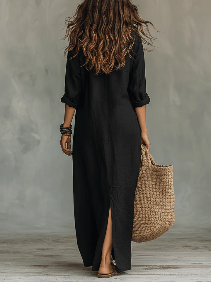 Margot | Elegant Maxi Button Dress