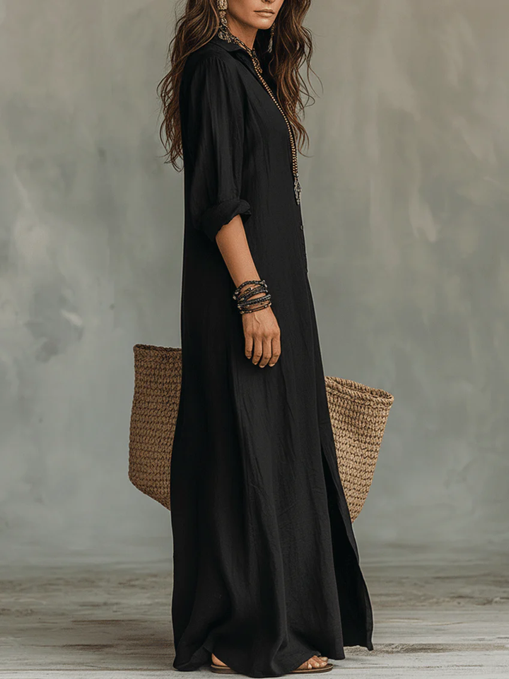 Margot | Elegant Maxi Button Dress